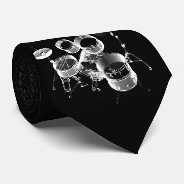 Metal Drum Set Personalised Tie (Rolled)