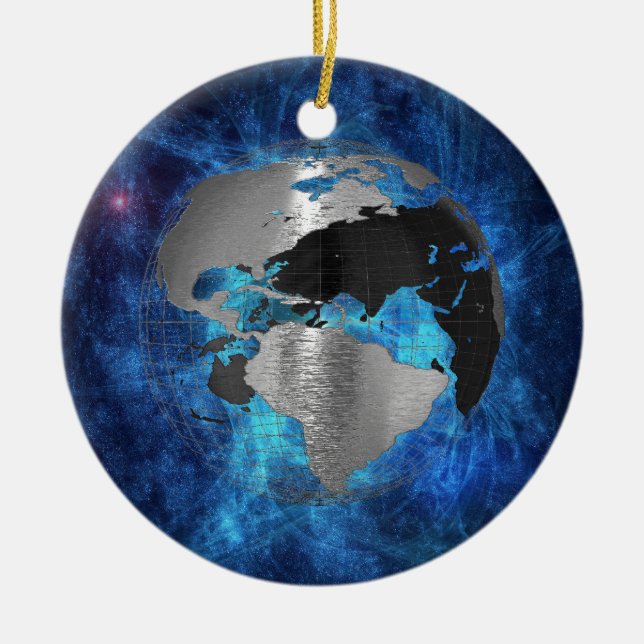 Metal Earth Globe Ceramic Tree Decoration (Front)