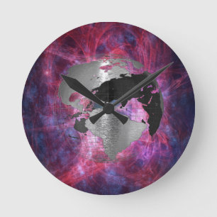 Metal Earth Globe Round Clock