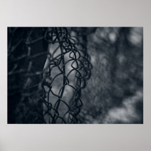 Metal fence grid fine art poster