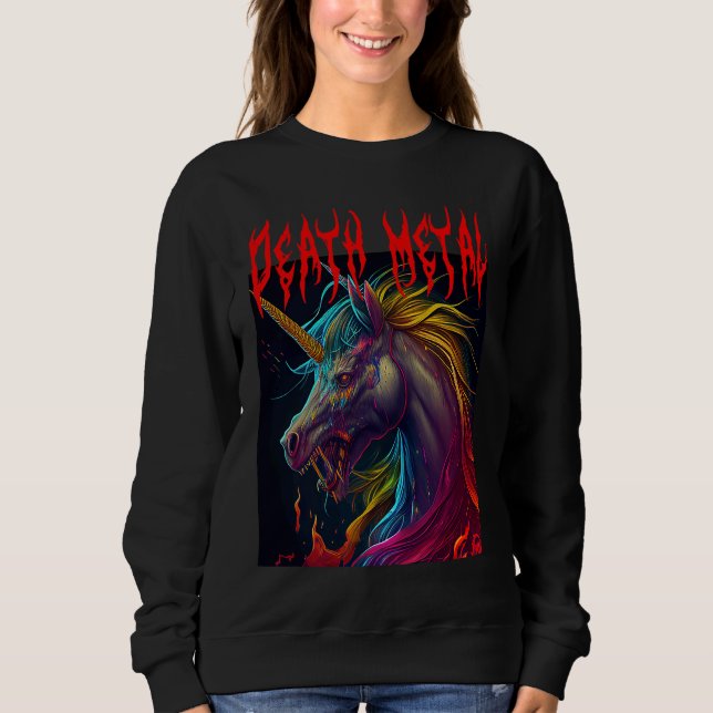 Metal Festival Puking Unicorn Death Metal Unicorn  Sweatshirt (Front)