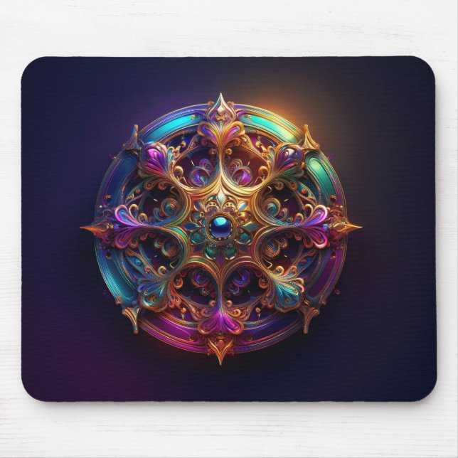 Metal Flower Fractal Mouse Pad (Front)