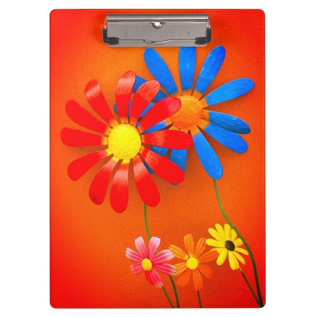 Metal Garden Flowers Clipboard (Front)