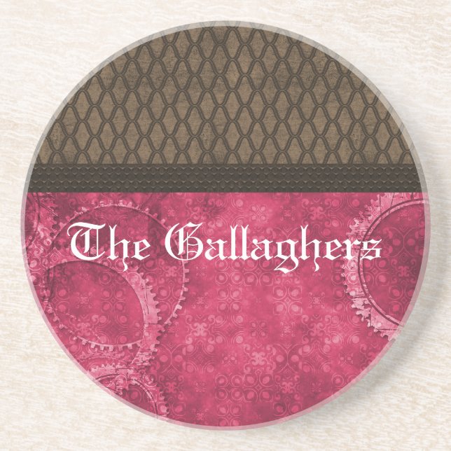 Metal Gear Steampunk Coaster, Pink Coaster (Front)