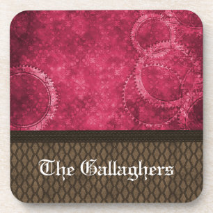 Metal Gear Steampunk Coaster Set, Pink
