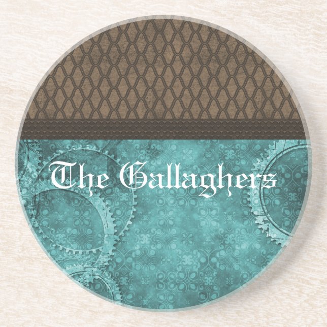 Metal Gear Steampunk Coaster, Teal Coaster (Front)