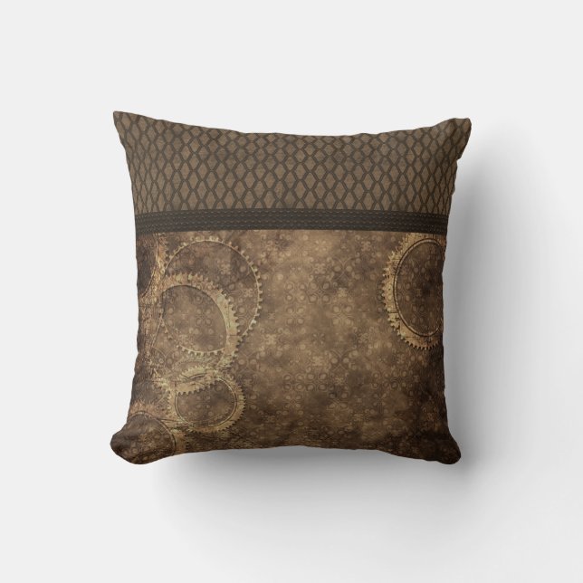 Metal Gear Steampunk Pillow, Brown Cushion (Front)