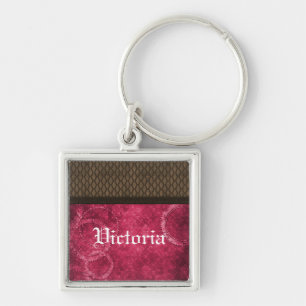 Metal Gear Steampunk Premium Keychain, Pink Key Ring