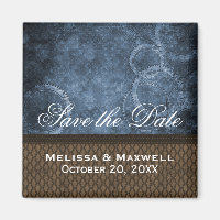 Metal Gears Save the Date Magnet, Blue