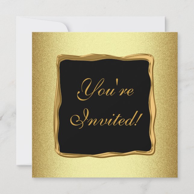 Metal Gold Frame Special Formal Event 2 Invitation (Front)