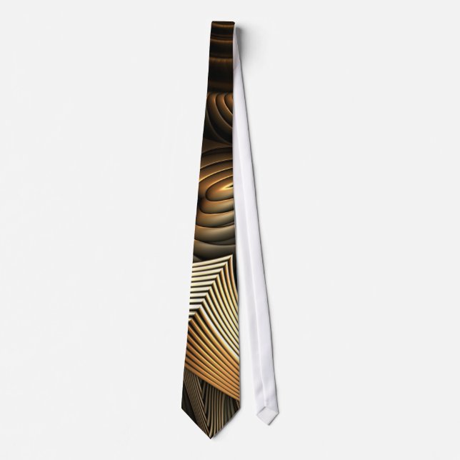 Metal golden waves pattern tie (Front)