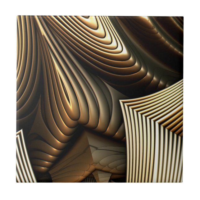 Metal golden waves pattern tile (Front)