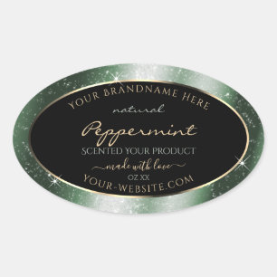 Metal Green Sparkle Glitter Frame Product Label