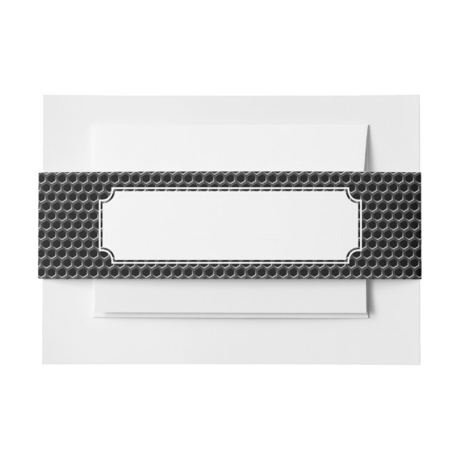 Metal grid pattern - background invitation belly band (Front Example)