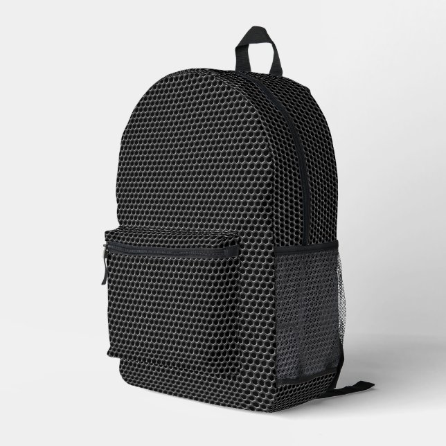 Metal grid pattern - background printed backpack (Back Corner Right)