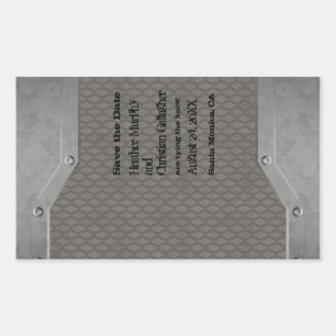 metal grunge template rectangular sticker