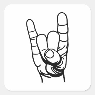 Metal Hand - Devil Fingers Square Sticker
