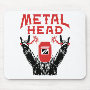 Metal Head Funny Welder Welding Helmet Mouse Pad