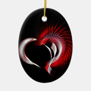 Metal Heart Ceramic Tree Decoration