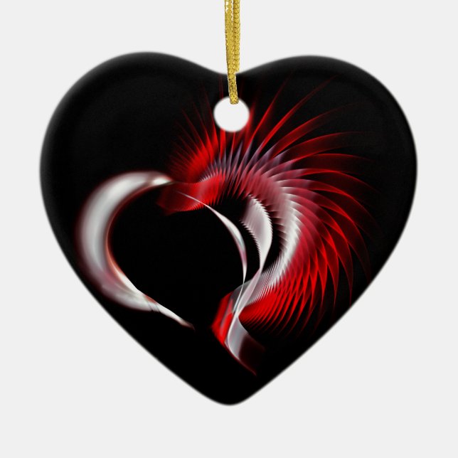 Metal Heart Ceramic Tree Decoration (Front)