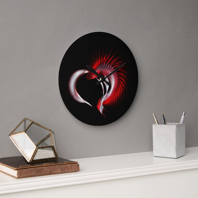 Metal Heart Large Clock (Office)