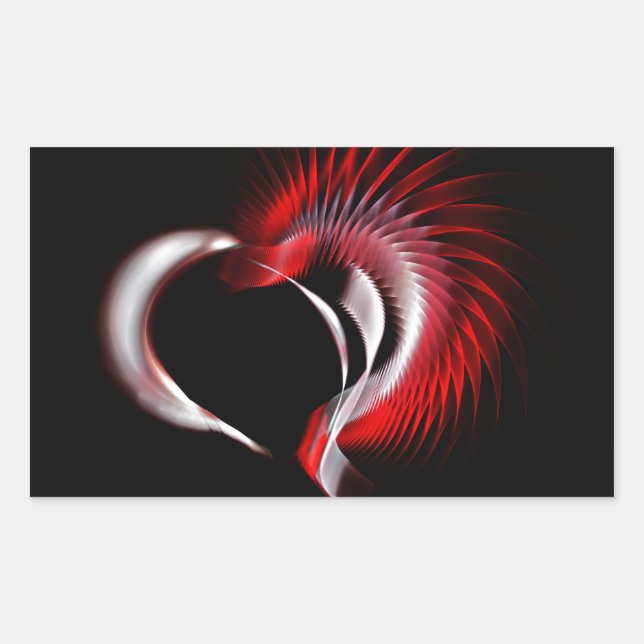 Metal Heart Rectangular Sticker (Front)