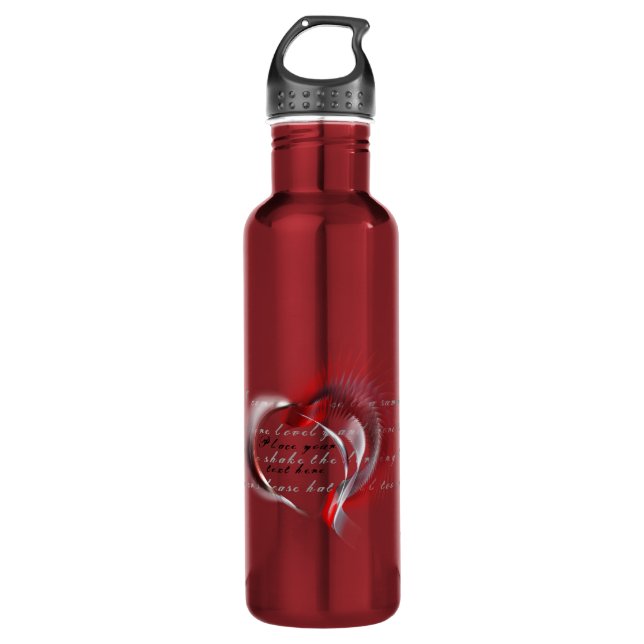 Metal Heart with Shakespeare's sonnet 18 710 Ml Water Bottle (Front)