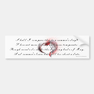 Metal Heart with Shakespeare's sonnet 18 Bumper Sticker