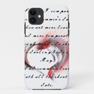 Metal Heart with Shakespeare's sonnet 18 iPhone 11 Case