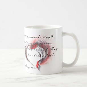 Metal Heart with Shakespeare's sonnet 18 Coffee Mu Mug