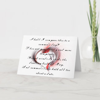 Metal Heart with Shakespeare's sonnet 18 Invitation