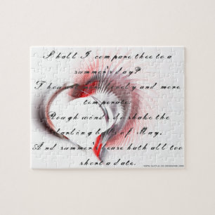 Metal Heart with Shakespeare's sonnet 18 Jigsaw Puzzle