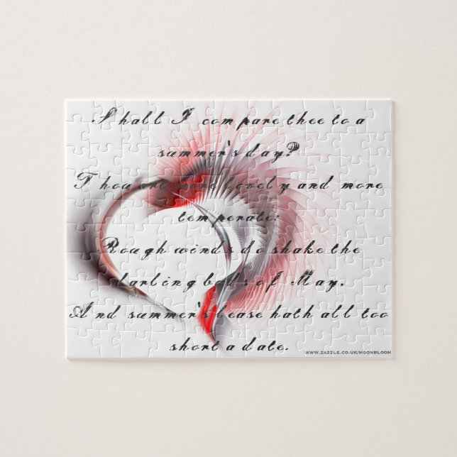 Metal Heart with Shakespeare's sonnet 18 Jigsaw Puzzle (Horizontal)
