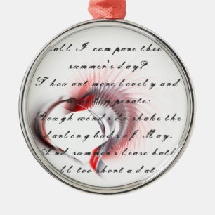 Metal Heart with Shakespeare's sonnet 18 Metal Tree Decoration