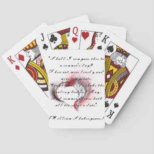 Metal Heart with Shakespeare's sonnet 18 Playing Cards