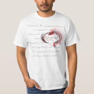 Metal Heart with Shakespeare's sonnet 18 T-Shirt