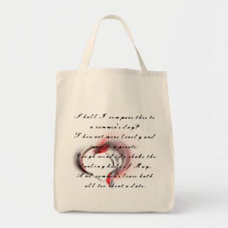 Metal Heart with Shakespeare's sonnet 18 Tote Bag