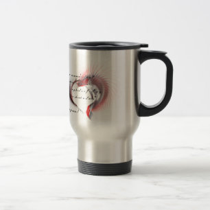 Metal Heart with Shakespeare's sonnet 18 Travel Mug