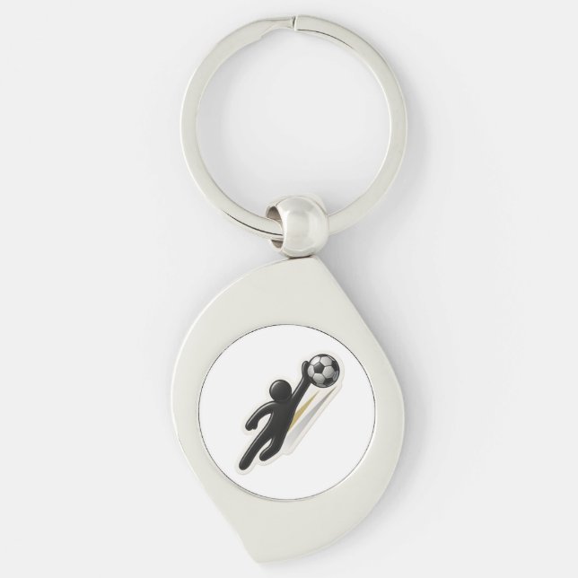 Metal Keychain – Football Design (Front)