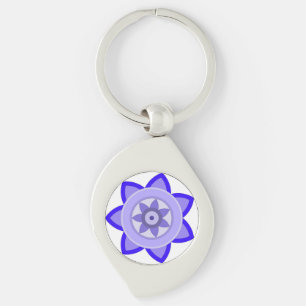 Metal Keychain with art of flower