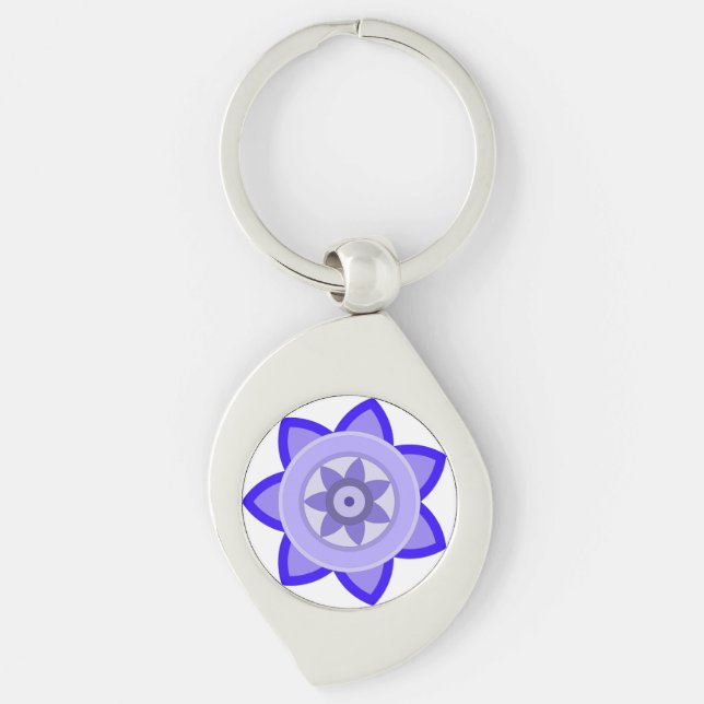 Metal Keychain with art of flower (Front)