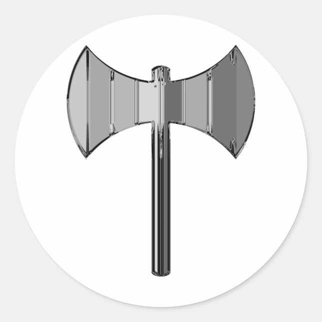 Metal Labrys Classic Round Sticker (Front)