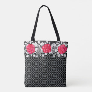 Metal, Lace & Roses Tote Bag