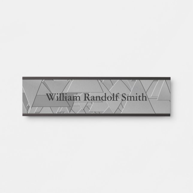 Metal Look Art Hanging Wall Desk Door Name Plate (Front)