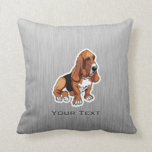 Metal look; Basset Hound Cushion