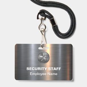 Metal Look Company  Security Staff Name Badges ID Badge