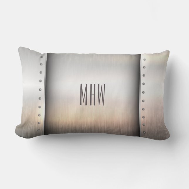 Metal Look custom monogram throw pillows (Front)