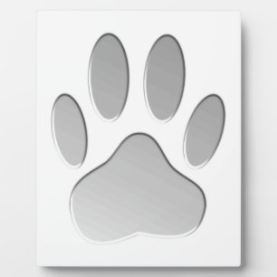 Metal-Look Dog Paw Print Plaque
