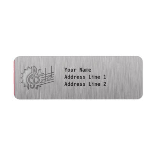 Metal-look Treble Clef Return Address Label