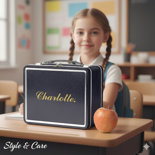 Metal Lunch Box with Custom Name Personalisation (Metal Lunch Box with Custom Name Personalization)